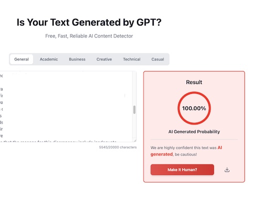 IsGPT: A Reliable and Free AI Content Detector