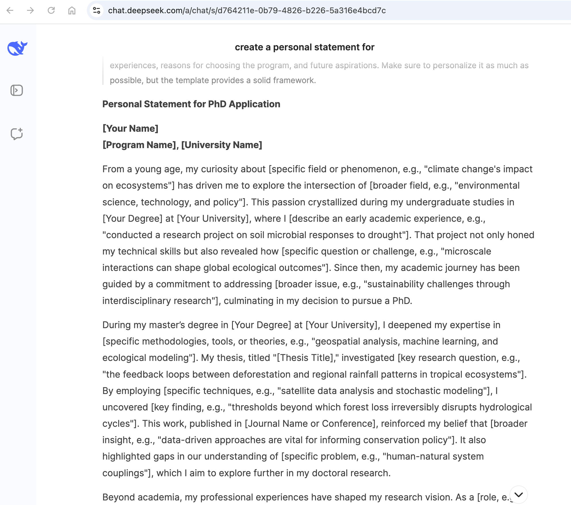 Screenshot of the content generated by DeepSeek-R1 and DeepSeek-R1-Zero